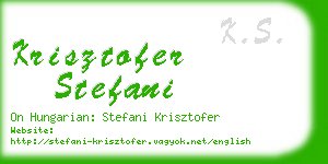 krisztofer stefani business card